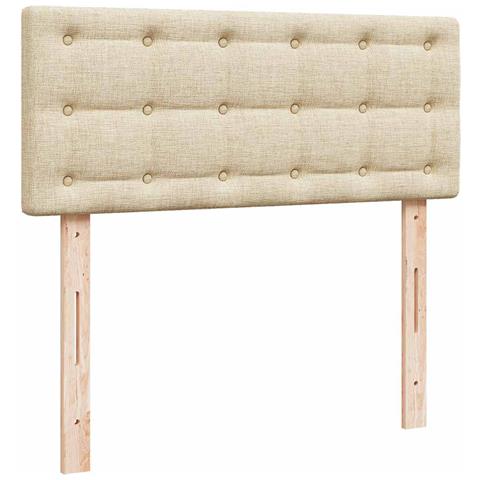 Struttura Letto Pouf con Materasso Crema 120x200 cm in Tessuto - Foto 9