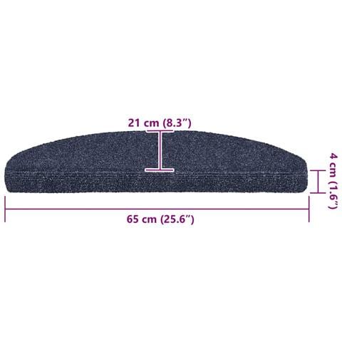 Tappetini per scale autoadesivi 30 pz 65x21x4 cm blu semicircolari grandi - Foto 8