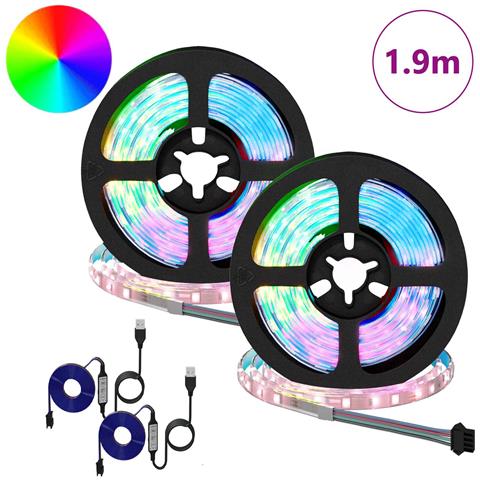 Striscia LED 2 pcs Nero e trasparente 950 mm Rame e plastica - Foto 2