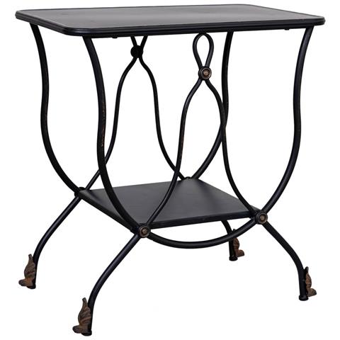 Tavolino In Metallo Invecchiato Nero 60x38x65 - Foto 1