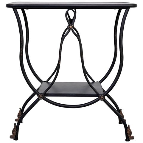 Tavolino In Metallo Invecchiato Nero 60x38x65 - Foto 2