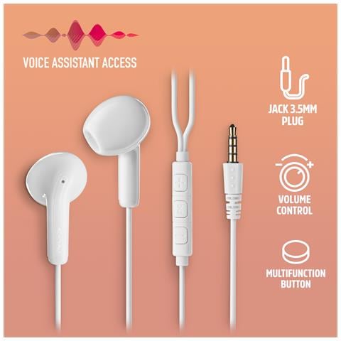 Auricolari Cross Flip White - In-ear, Microfono, Controllo volume, Jack 3.5mm - Foto 4