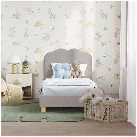 Struttura letto per bambini con testata Grigio chiaro - Foto 2