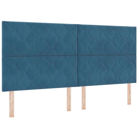 Testiera LED Blu Scuro 200 cm Pelle Sintetica - Foto 1