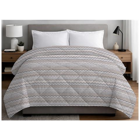 Trapuntino Piumino Estivo Primaverile 100gr Mq Leggero Disegno Baia Matrimoniale Beige - Foto 1