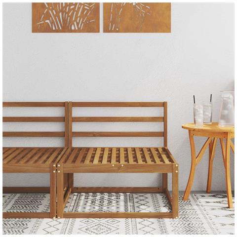 Divano centrale per esterno Legno di Acacia Massello Naturale - Foto 2