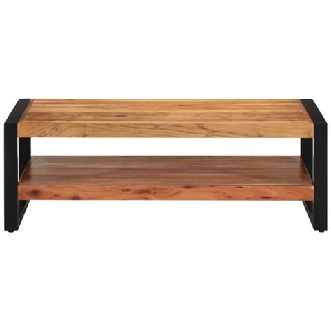 Tavolino da Salotto 120x55x40 cm in Legno Massello di Acacia - Foto 2