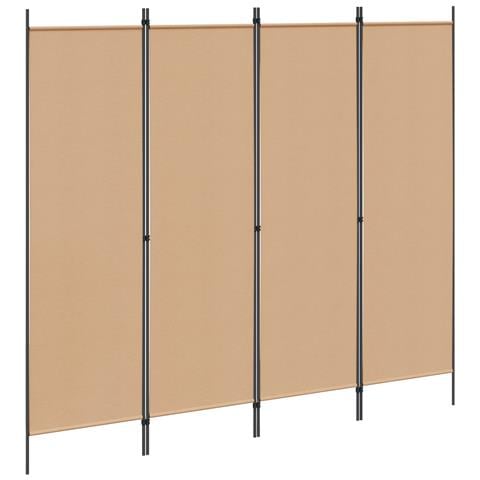 Paravento a 4 Pannelli Beige 200 x 180 cm Tessuto - Foto 1