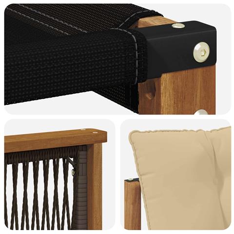 Set di divani da esterno con cuscino 6 pcs Naturale e Beige - Foto 9