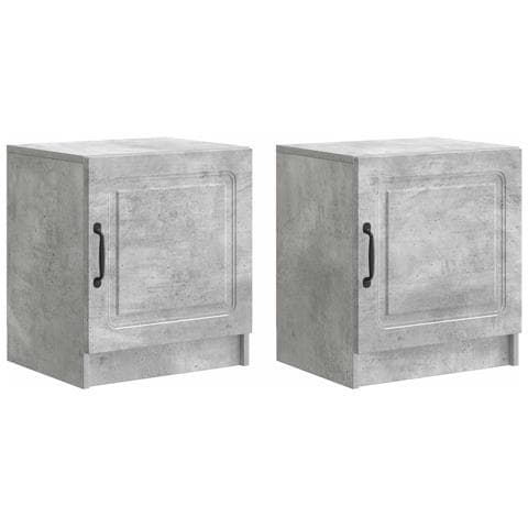 Armadio da Notte 2 pcs Grigio Cemento 43 x 34,5 x 47 cm - Foto 1