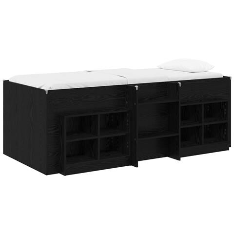 Struttura Letto Loft con Mobile 3 pz Rovere Nero - Foto 1