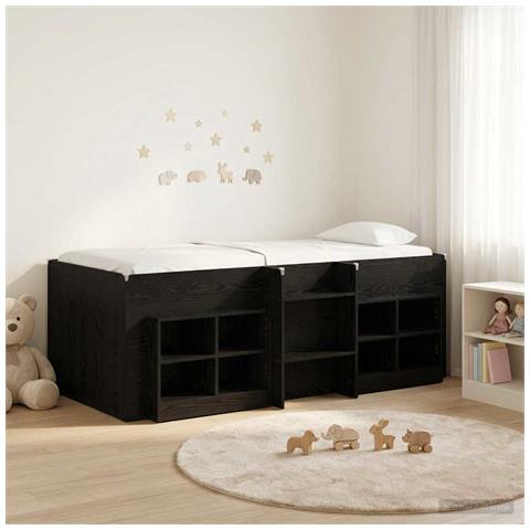 Struttura Letto Loft con Mobile 3 pz Rovere Nero - Foto 2