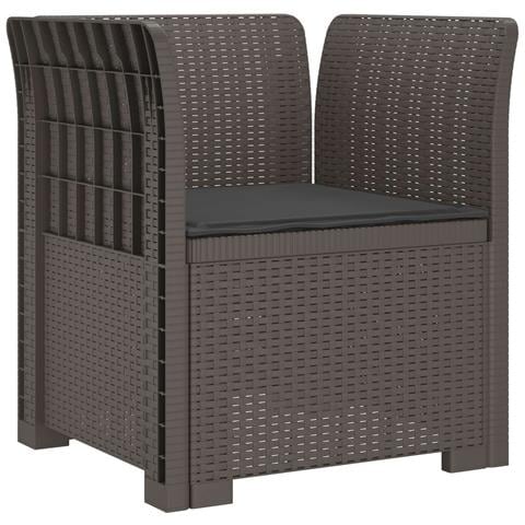 Poltrona a 1 Posto con Cuscino Aspetto Rattan PP Grigio Chiaro - Foto 1