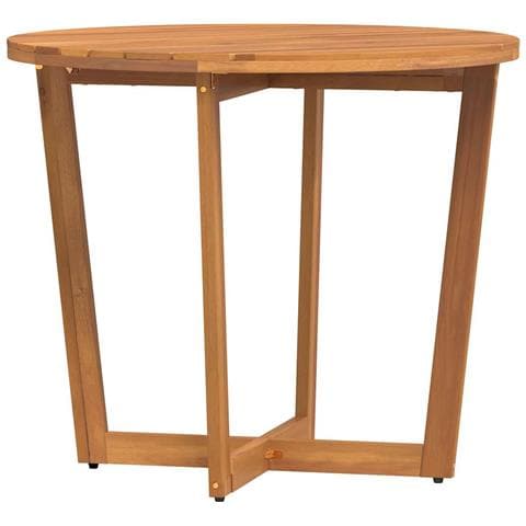 Tavolo da pranzo rotondo da giardino Ø90x75 cm in Legno Massello di Acacia - Foto 1