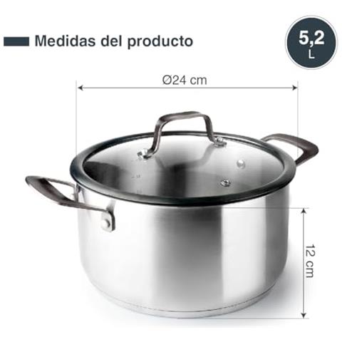 47024 - Casseruola Origin con coperchio, acciaio inox 18/10, coperchio in vetro temperato - Foto 2