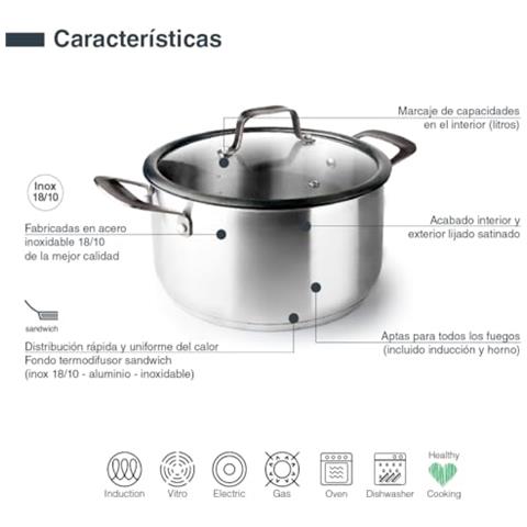 47024 - Casseruola Origin con coperchio, acciaio inox 18/10, coperchio in vetro temperato - Foto 3