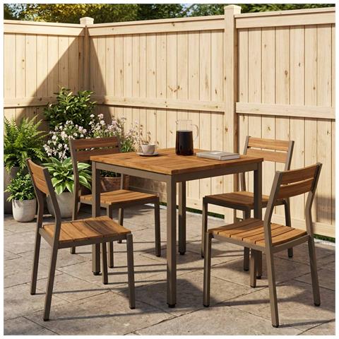 Tavolo da cena da giardino Naturale e Caffè 60 x 60,5 x 75 cm - Foto 2