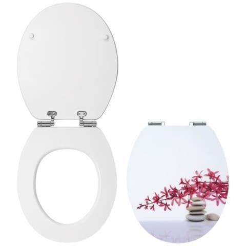 20719925 - Sedile Copri Wc Trendy Line Diplomat Con Tecnologia Soft-close, Coperchio Colore: Bianco, Motivo: Zen - Foto 1