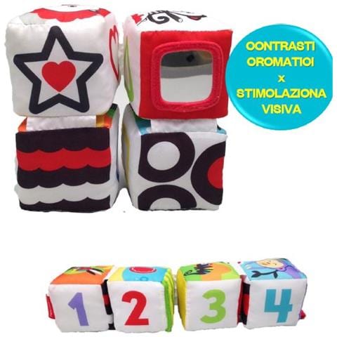 Fisher-price Soffici Cubi Gira E Impara, Giocattolo Per Apprendimento Sensoriale Dei Bambini Dai 3 Mesi, Gfc37 - Foto 1