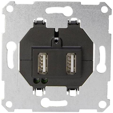 2 Scomparti Frutto Presa Usb Alluminio - Foto 1
