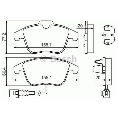 Kit Pastiglie Freno Bp1280 0.986.494.372 - Foto 3