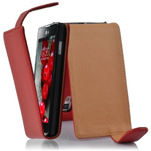 Custodia Compatibile Con Lg Optimus L7 Ii In Rosso Cremisi - Coperchio Protettivo In Design Flip Realizzato In Similpelle Testurizzata - Foto 1