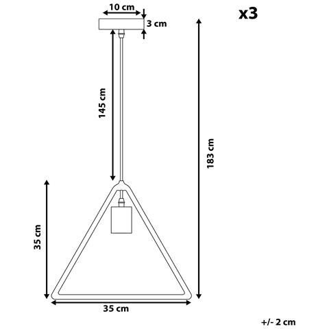 Set Di 3 Lampade A Sospensione In Metallo Marrone Juruena - Foto 15