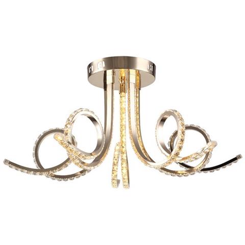 Lampada A Soffitto Laveda, Plafoniera, Da Parete, Oro Metallo, Cristallo, 64 X 64 X 34 Cm, 5 X Led, 16w, 4260lm, 3000k - Foto 1