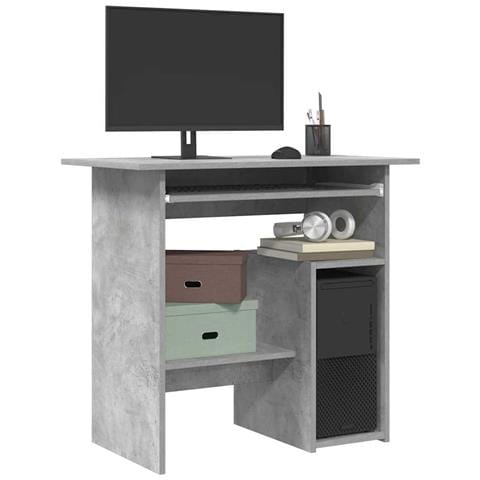 Scrivania Grigio Cemento 80x45x74 cm in Legno Multistrato - Foto 2