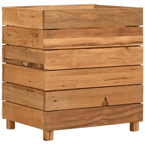 Letto Rialzato 50x40x55 cm Legno di Teak di Recupero e Acciaio - Foto 2