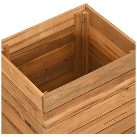 Letto Rialzato 50x40x55 cm Legno di Teak di Recupero e Acciaio - Foto 9