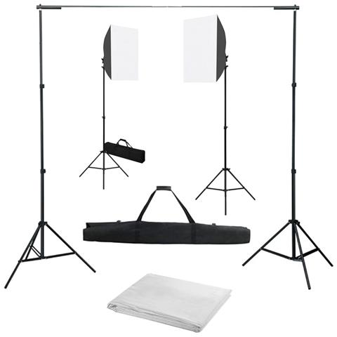 Kit per Studio Fotografico con Luci Softbox e Fondale - Foto 1