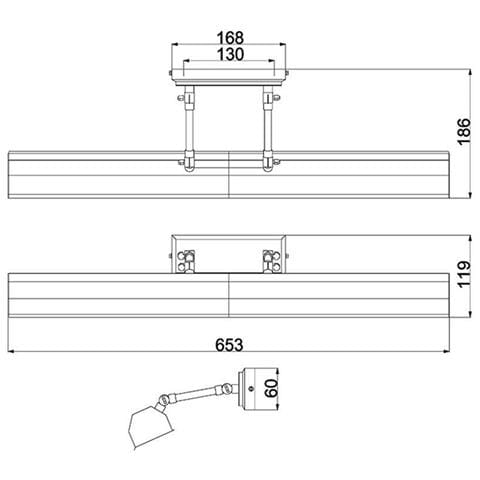 Applique Quadrata Grande A 4 Luci Ottone, Attacco E14 - Foto 2