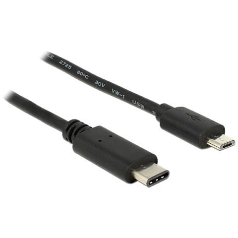 0.5m, USB2.0-C / USB2.0 Micro-B 0.5m Micro-USB B USB C Nero cavo USB - Foto 1