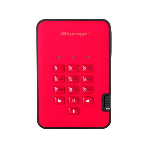 diskAshur 2 500GB Rosso disco rigido esterno - Foto 1