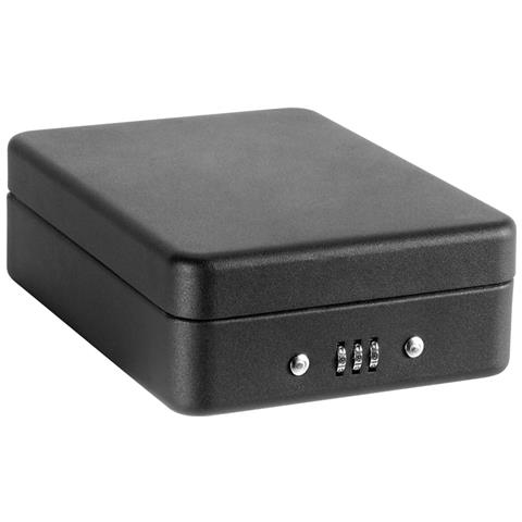 Private C9427 Cassetta Di Sicurezza Con Combinazione Per Trasportare Denaro | Cassetta Portavalori In Acciaio Con Fissaggio Mediante Cavo | Cassaforte Portatile De 15 Cm Di Larghezza | Nero - Foto 2