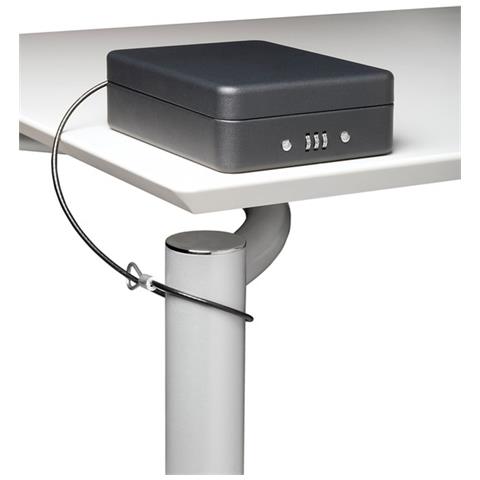 Private C9427 Cassetta Di Sicurezza Con Combinazione Per Trasportare Denaro | Cassetta Portavalori In Acciaio Con Fissaggio Mediante Cavo | Cassaforte Portatile De 15 Cm Di Larghezza | Nero - Foto 3