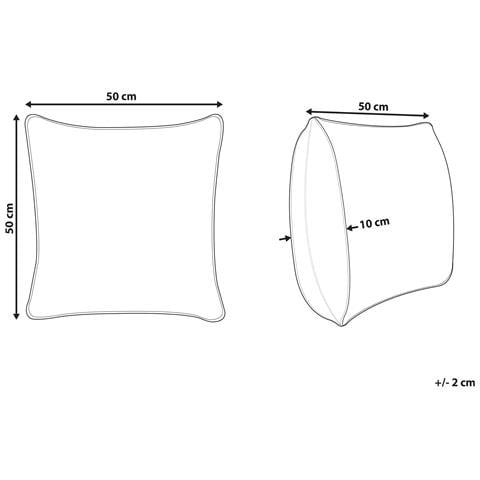 Cuscino Decorativo Raiganj Bouclé 50 X 50 Cm Astratto Ricamato Multicolore - Foto 6