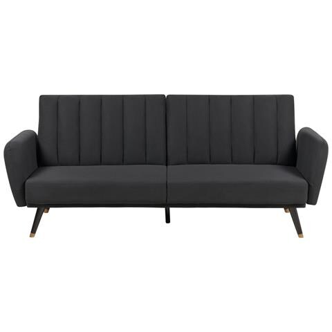 Divano Letto 3 Posti Vimmerby Tessuto Nero - Foto 6