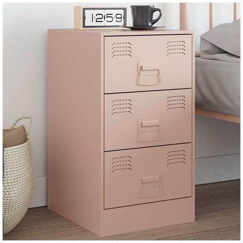 Comodino Rosa 34,5x39x62 cm in Acciaio - Foto 2