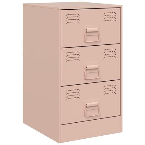 Comodino Rosa 34,5x39x62 cm in Acciaio - Foto 1