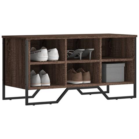 Scarpiera Rovere Marrone 90x38x45,5 cm in Truciolato - Foto 1