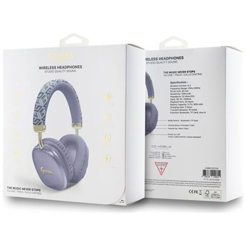 Cuffie Bluetooth 5.3 Gcube Compatibili Siri Certificate Ipx4, Lavanda - Foto 3
