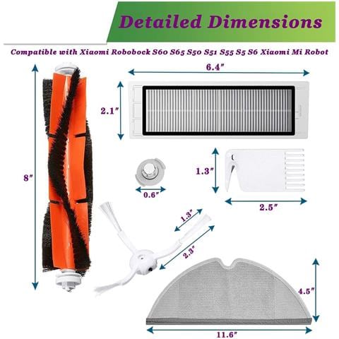 Kit Di Parti Di Ricambio Per Aspirapolvere Robot Xiaomi Roborock - Foto 6