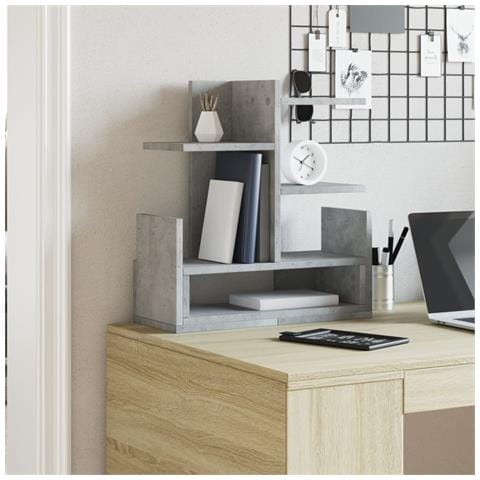 Organizer Scrivania Grigio Cemento 49x20x52,5 Cm Multistrato - Foto 3