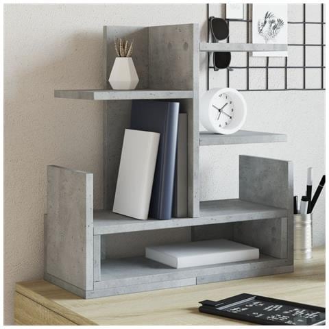 Organizer Scrivania Grigio Cemento 49x20x52,5 Cm Multistrato - Foto 1
