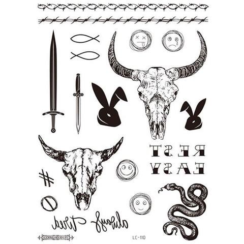 Tatuaggi Temporanei Neri - Confezione Da 5 Modello 1 - Foto 1
