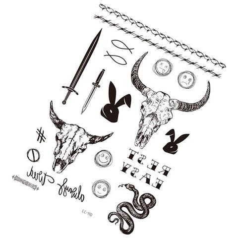 Tatuaggi Temporanei Neri - Confezione Da 5 Modello 1 - Foto 2