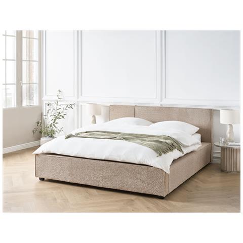 Letto Bouclé Mirande 160 X 200 Cm Tortora - Foto 1
