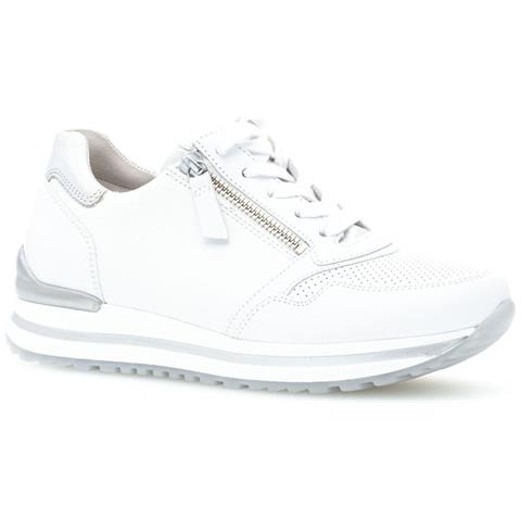 Weiss, Silber (perf) Casual Closed Sport Shoe Sneakers Pelle Scarpe Donna Bianco Eu 41, 26528-50 - Foto 1
